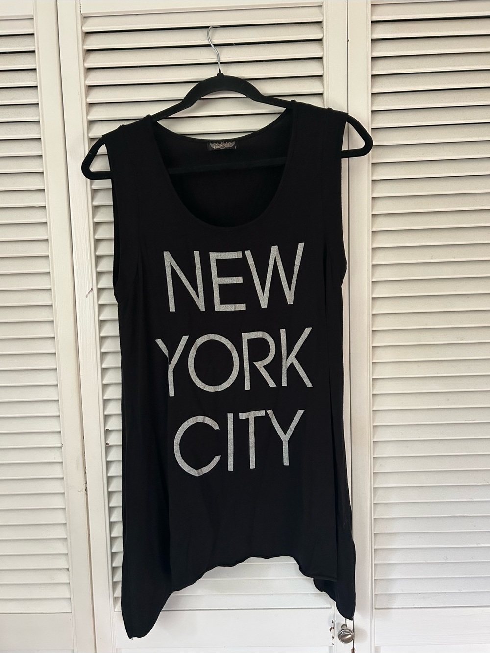 Vanilla Sugar Black Graphic Tank with Silver 'NEW YORK CITY' Print